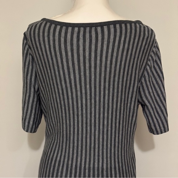 JustFab Black and White A-Line Midi Dress with Bateau Neckline, size 1X - Picture 6 of 8